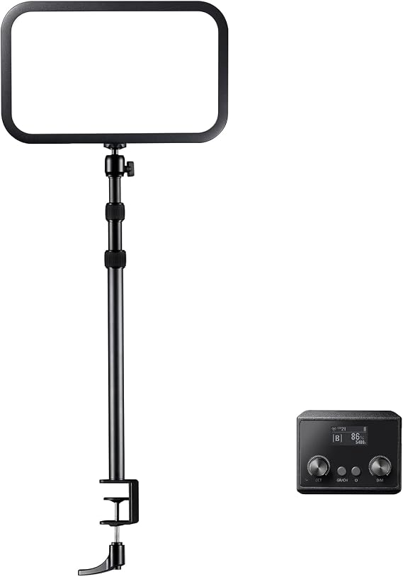 Godox ES45 Desktop LED Key Light for Streaming&Video Calls, Soft Dimmable 2800K-6500K, Magnetic Remote, App Control, Extendable Clamp Stand, Flicker-Free Light for YouTube, Twitch, Zoom&Home Office