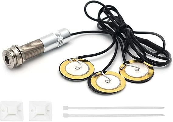 Jiayouy Pickup Piezo Transducer, 3 in 1 Piezo Contact Microphone Pickup for Electronic Acoustic Guitar Violin Ukulele