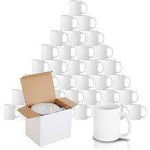 shine planet 36 x Sublimation Mugs Blank 11oz White Sublimation Coffee Mugs Small Handle Sublimation Cups with Gift Boxes