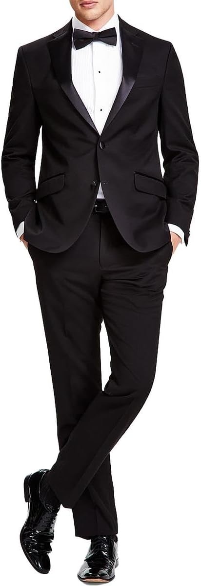 Kenneth Cole Men's Performance Fabric Tuxedo, Formal Suit for Black Tie