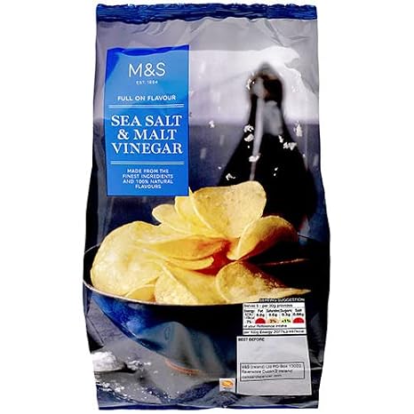 Marks and Spencer Full on Flavour Sea Salt & Vinegar Crisps 150g