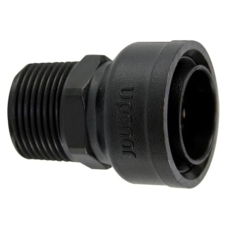 Uponor TotalFit 3/4 inch Male Threaded Adapter NPT, Push-to-Connect Engineered Polymer Fitting System for PEX, PE-RT, CPVC, and Copper - TF4527575 | Connects 3/4 in PEX, PE-RT, CPVC, or copper tubing to male NPT threads using an engineered polymer push-to-connect fitting.