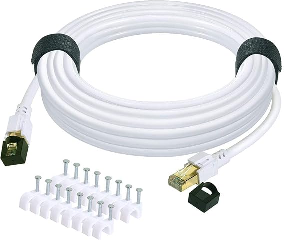 Cat 8 Ethernet Cable 100 ft + 30 ft Internet Network LAN Patch Cable Cord High Speed 2000Mhz 40Gbps RJ45 Cables for Gaming, Xbox, PS5, PS4, Modem, Router, Outdoor Compatible for Cat7/Cat6a/Cat5e Netwo