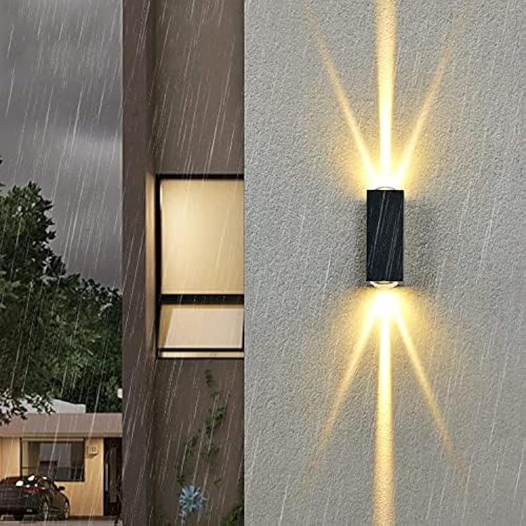 6W Led Up and Down Wall Lights IP65 Waterproof Aluminum Outdoor Wall Lamps for House Exterior Light Fixture Decor for Home Garden Porch Outside Lights 3000K