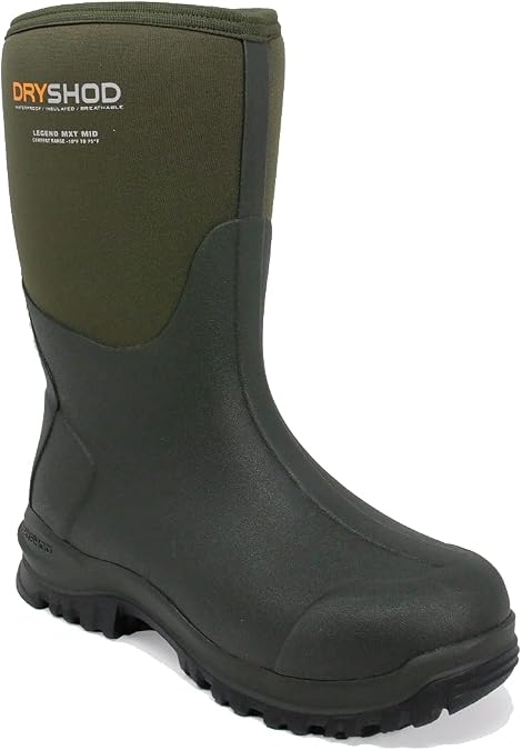 Dryshod Mens Legend Mxt Mid Pull On Rain Casual Boots Mid Calf - Green