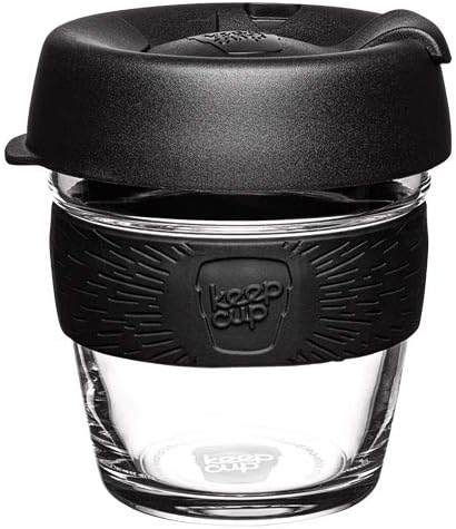KeepCup Brew, Reusable Glass Cup, Extra Small 6oz | 177mls, Black