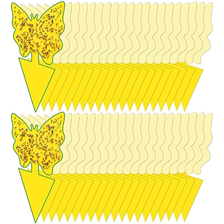 40 Pack Fungus Gnat Traps for House Indoor Yellow Sticky Traps for Gnats Sticky Traps for Plants, Dual-Sided Fungus Gnat Sticky Traps Fruit Fly Traps for Indoors