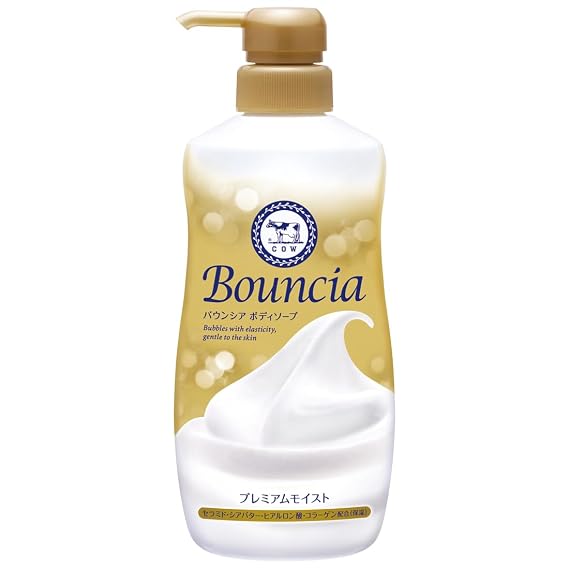 BOUNCIA Cow Brand Body Washes 480ml/16.23 (White Soap/Airy Boquet/Premium Moist) (Premium Moist (480ml))