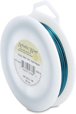 Artistic Wire 20 Gauge Tarnish Resistant Colored Copper Craft Jewelry Wrapping Wire, 78 ft, Aqua