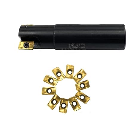 GBJ 5/8" * 5/8" * 3"-2T +10pcs APMT1135PDER 90 Indexable End Mill Holder Carbide Inserts Machining Steel, Iron Square Shoulder Face milling Slotting Milling Arbor