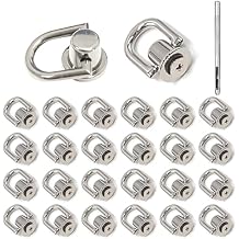 Rivets D Ring Stud Screw Ball Post Head Buttons Stud Screw, Metal Ring with Hole Punch DIY Backpack Purse Craft