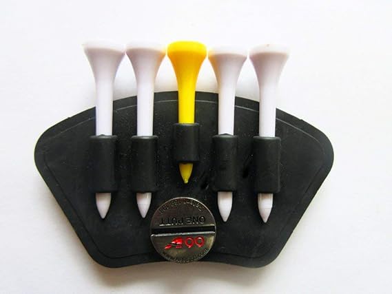 A99 Golf 1set GT03 Tee Holder Carrier PVC with Plastic tees and Ball Marker
