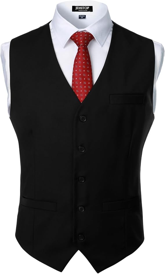 Men's Classic Slim Fit Formal Wedding Dress Vest | with Pocket, Suit, Tuxedo, Business, Prom, Waistcoat