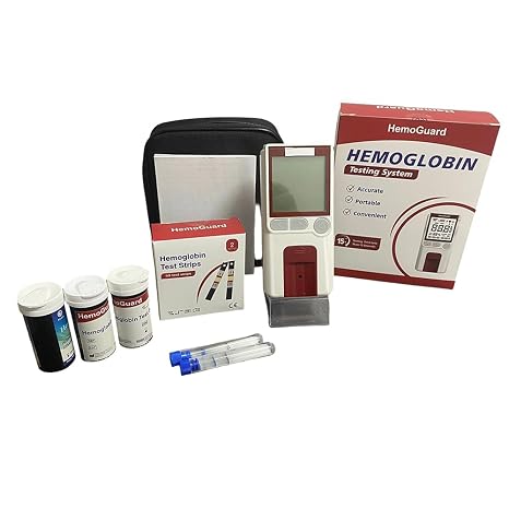 HemoGuard Hemoglobin Test Meter kit with 25pcs strips and 25 capillary tubes