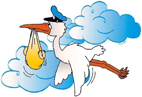 12 -Baby Shower Stork Edible Cupcake Toppers - D6814