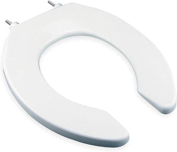 BEMIS 2055CTJ 000 Commercial Heavy Duty Open Front Toilet Seat without Cover that will never loosen & Reduce Call-backs, ROUND, Plastic, White