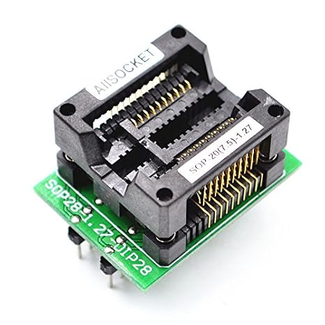 SOP20-7.5-1.27 SOP20 Package SOIC20 SO20 SOP20 to DIP20 Programming Adapter Testing,Debug,Validation,Programming Socket 1.27mm Pitch 7.5mm Width(300mil) SOP20(28)-1.27 OTS20(28)-1.27-04