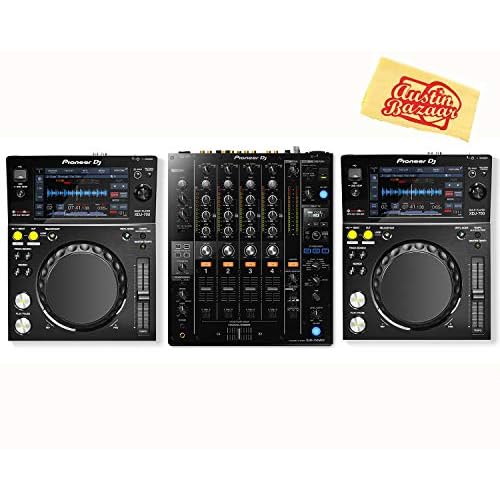 Pioneer XDJ-700 Compact Digital Player Bundle with DJM-750 Mixer and Austin Bazaar Polishing Cloth