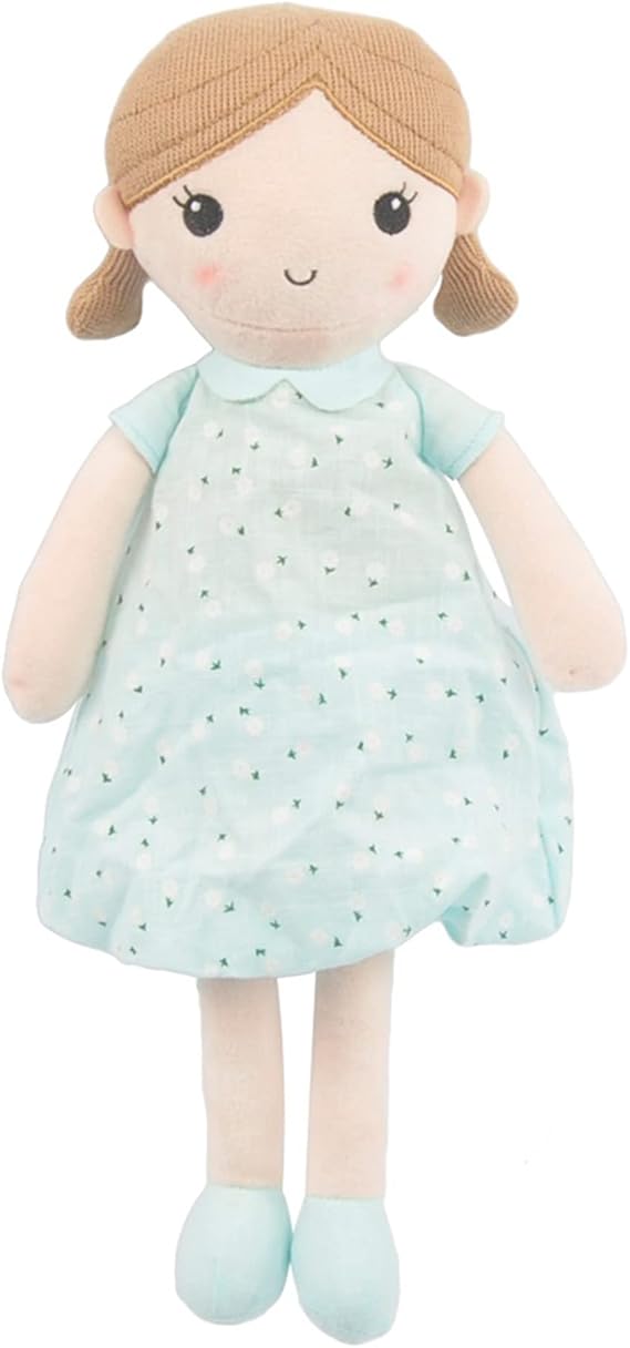 Linzy Toys, Soft Plush Mint Blue Emily Rag Doll, 15"