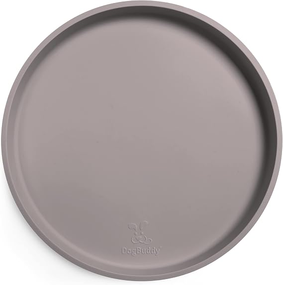 DogBuddy Dog Food Mat - Waterproof Dog Bowl Mat, Silicone Pet Mat for Food and Water Bowls, Nonslip Pet Feeding Mat with Edges, Dogs Food Mats for Floors, Puppy Supplies (XS, Dove)