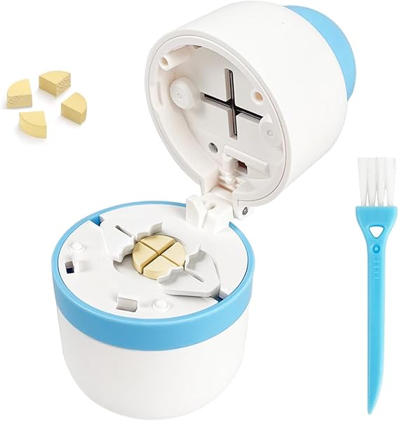 Pill Cutter Splitter for Small and Tiny Pills with Stainless Steel Blade for Cutting Small or Large Pills in Half or Quarter Suitable for Cuting Vitamins, Tablets