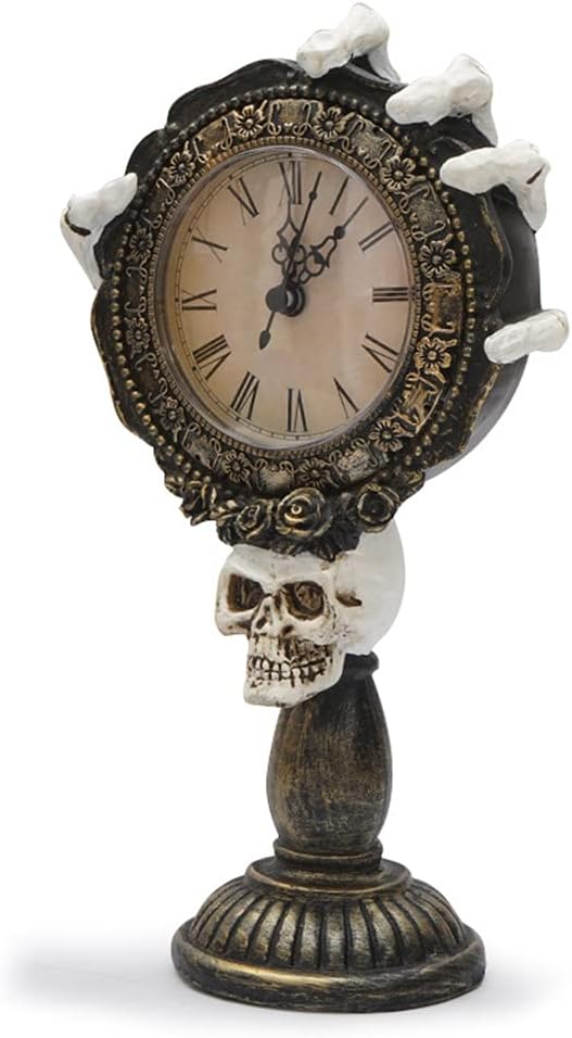 Halloween Skull Desk Clock Skeleton Table Clock