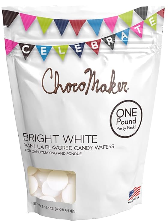 Chocomaker Bright White Vanilla Flavored Candy Wafers, 1 Pound
