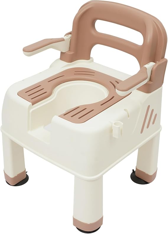 Bedside Commode Toilet, Portable Toilet Seat Extra Wide Adult Potty Chair Safety Commode Toilet with Arms Bedside Toilet Chair for Elderly and Disabled