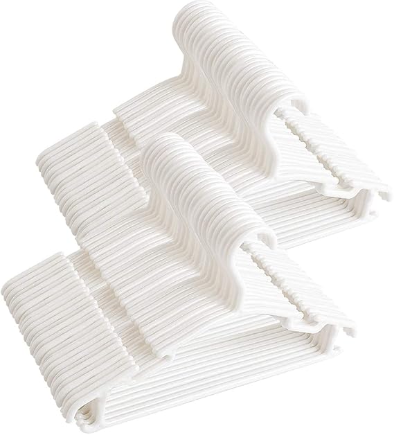 GoodtoU Baby Clothes Hangers, 80 Pack White Plastic Nursery Closet Hangers, Lightweight Toddler Infant Hangers for Newborn & Small Children