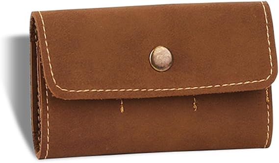 Memory Card Wallet - SD Card Storage - Slim and Foldable with Transparent Slots,Euro-American Style,Memory Card Carrying Case in Leather,Can Carry Up6 SD Cards (Brown)