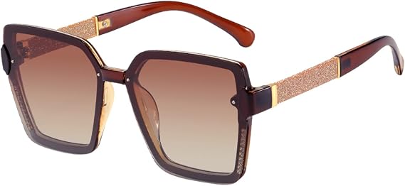 Polarized Sunglasses Women, Oversized Beach Sun Glasses Vintage Retro Fashion Shades UV 400 Protection