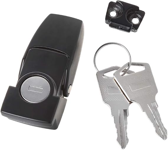 Pinhaijing Cabinet Black Coated Metal Hasp Latch DK604 Security Toggle Lock with Two Keys