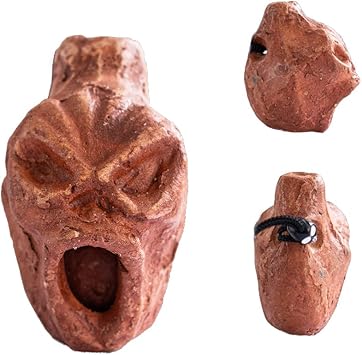 Aztec Death Whistle, Up To125+ Decibels Loud Real Screaming Aztec Death Whistle Loudest, Real Screaming Aztec Death Whistle Authentic Human Sounding Screams Aztec War Whistle (Style02)