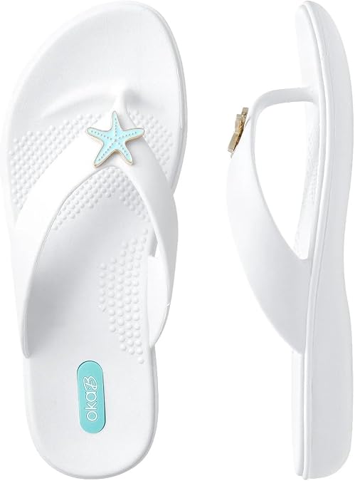 Oka-B Women's Elle Dania Flip Flop Sandal with Starfish Charm