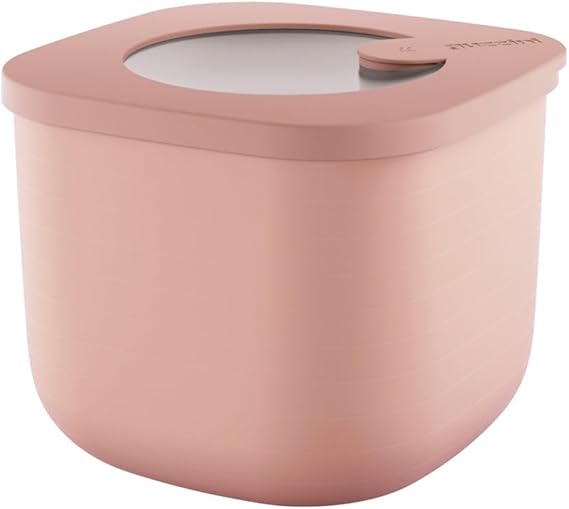Guzzini - Kitchen Active Design, STORE&MORE BIO, Deep Airtight Fridge/Freezer/Microwave Containers (S) - Peach Blossom Pink, 12,2 x 12,2 x h9,8 cm | 750cc - 170722251