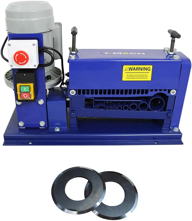 Wire Stripper Electric Automatic 1.5–38mm Stripping Cable Powered Portable Scrap Strip Copper Recycling Machine 380W 30M/min with Blades Bundle