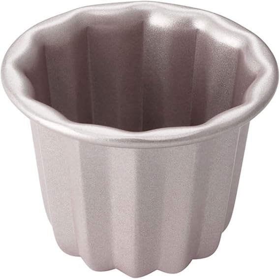 CHEFMADE Canele Mold Cake Pan, 2.6-Inch Non-Stick Canele Muffin Bakeware Cupcake Pan for Oven Baking (Champagne Gold)