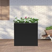 DYNAMI Square Planter Box,24x24x24in Steel Metal Planters Large Cube Plant Pot for Outdoors,Modern Heavy Duty Flower Pot for Patio, Deck, Yard, Garden (Black, 24in)