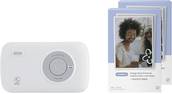 HPRT CP2100 Portable Photo Printer-Grey (2.1 x 3.4) Initial10 Sheets & 40 Sheets Bundle