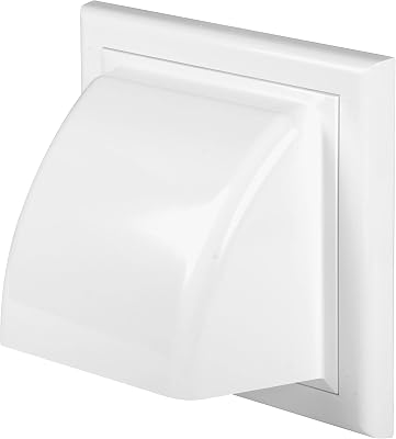 Awenta 4 Inch Exhaust Hood Vent with Rain CoverWhite ABS Plastic Wall Vent CoverHVAC & Clothes Dryer Vent Cover OutsideWeatherproof Outdoor Exhaust Cap for Easy Install Ventilation Systems