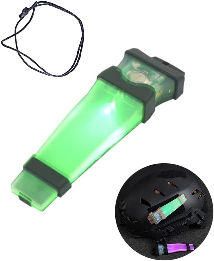 Helmet Signal Light - Waterproof Safety Flashing Survival Light for Outdoor Sports, Hunting, Tactical, Hiking, Boating, Cycling - Personal Identification Marker - Hook Back (Black + Blue)
