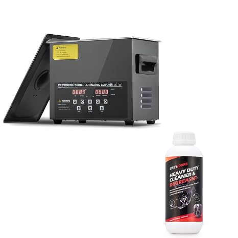 3L Ultrasonic Cleaner with Degas Mode & 34 fl oz Ultrasonic Cleaning Solution 1:10 Dilution