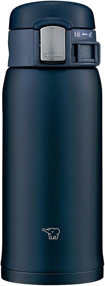 Zojirushi SM-SF36-AD Canteen For Drinking Directly One Touch Opening, Stainless Steel Mug, 12.2 fl oz 360 ml, Navy