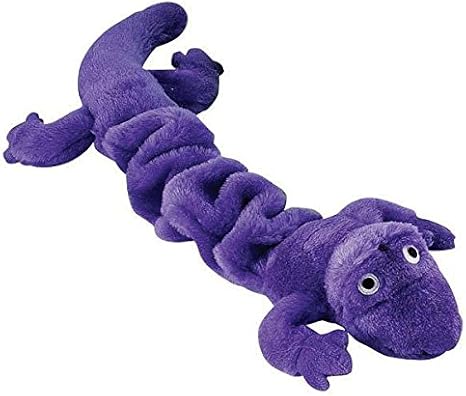 Zanies Gecko Lizard Bungee Dog Toys Durable Plush Stretch Colorful Squeaky Toy for Dogs(Purple)