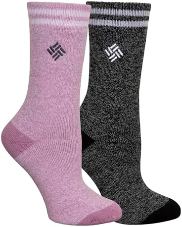 Columbia womens 2 Pack Fleece Lined Thermal Crew Socks