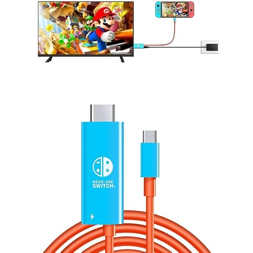 GKEAPZA Switch Dock HDMI Cable 4k Video Output 100W PD Fast Charge for SwitchOLED 2M Conversion Cable for TV Docking Mode on NS Switch,Steam Deck, Smartphones,PC
