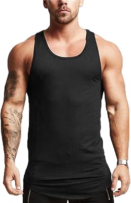 ZUEVI Workout Tank Top for Men Muscular Cut Open Sides Stringer Tee Fitness Bodybuilding Sleeveless T Shirt