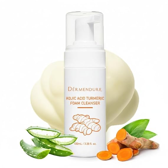 Turmeric Kojic Acid Amino Acids Foam Cleanser Gentle Cleansing, Face & Body Brightening, Kojic Acid Cleanser Exfoliating, Turmeric Cleansing for Dark Spots, Uneven Skin Tone, 100ml