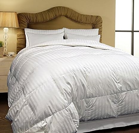 Hotel Grand White Down Comforter Siberian Oversized 500 TC 600 Fill Power Cotton (Twin)