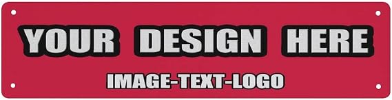 Custom Signage Street Plate Signs Bar Cafe Restaurant Shop Decor Personalize Customize Any Text HERE Sign Chic Indoor/Outdoor Crimson 16"x4"